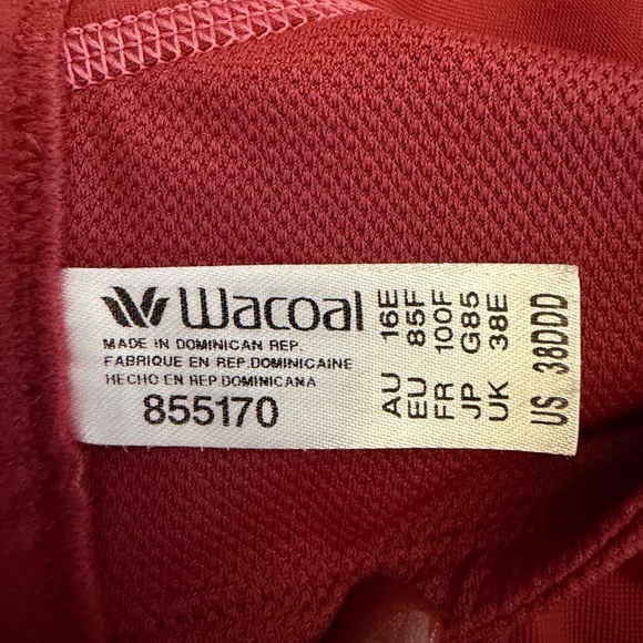 Wacoal #855170 Sport Floating Undersire Bra Burnt Orange Red, Size 38DDD - Picture 4 of 5